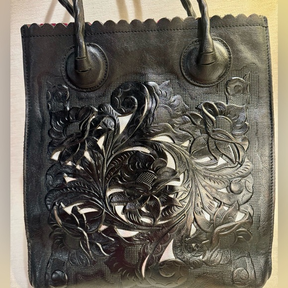 Patricia Nash “Cavo Tote” Black Full-Grain Leather Bag — Like new - Picture 4 of 17